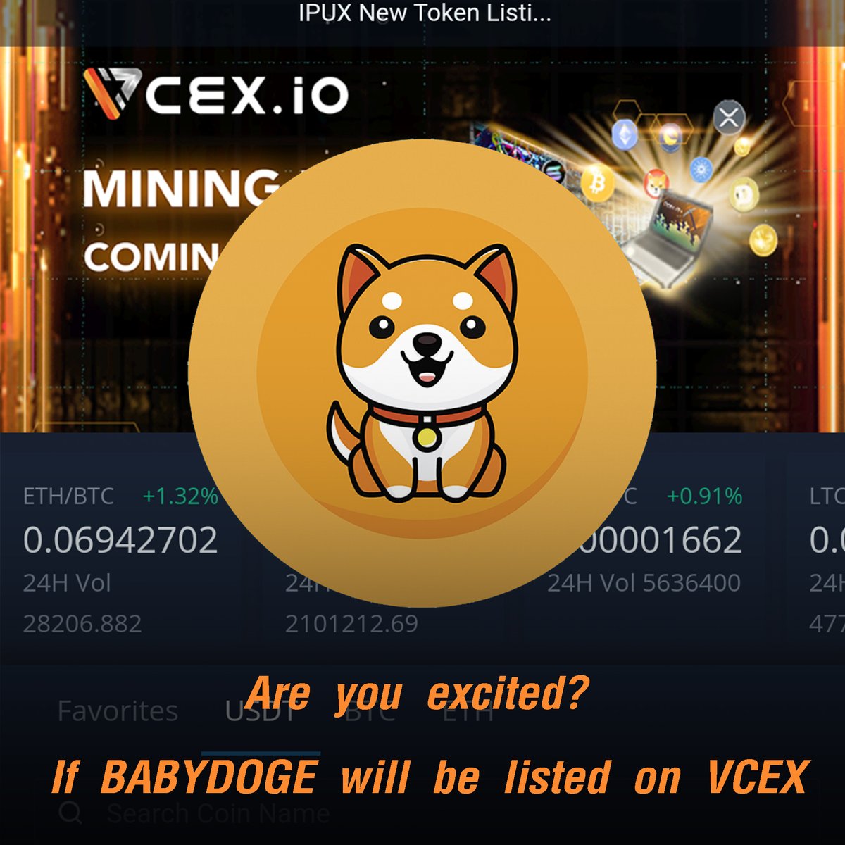 VCEX_Official's tweet photo. Are you a fan of Babydoge Coin? Go VOTE Babydoge to be listed on VCEX in the google form in our Telegram! Link Below :
https://t.co/2MCtTFEiXk https://t.co/LQldZemiqe