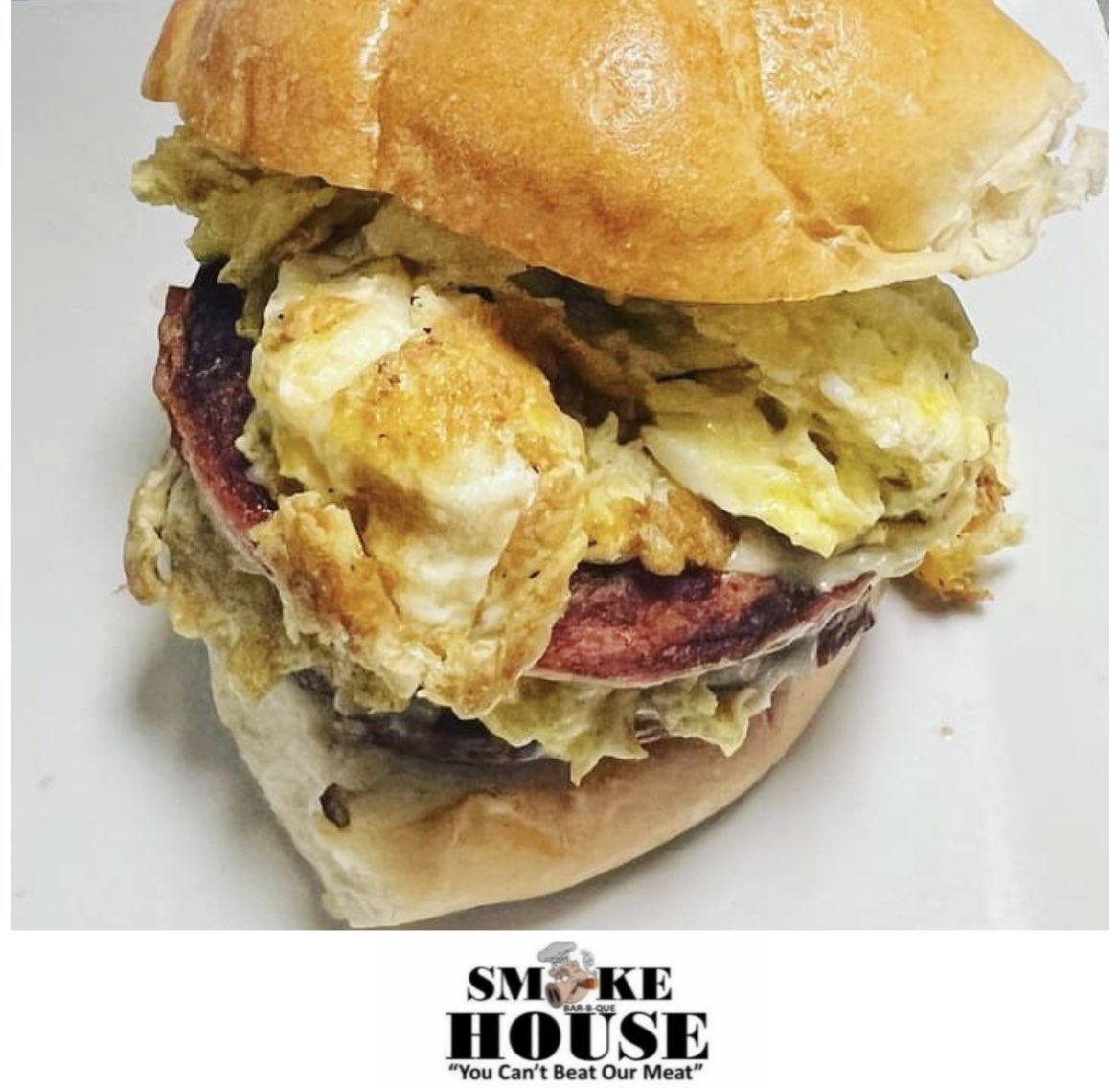 Double pork roll,with three eggs.  #justhavingfun