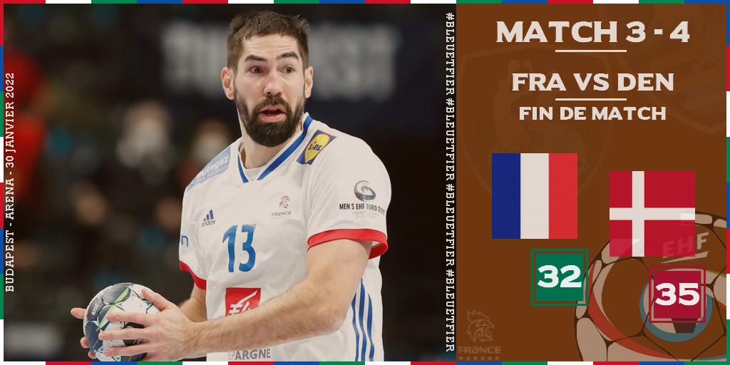 handplanet's tweet photo. #ehfeuro2022 | 𝐏𝐀𝐒 𝐃𝐄 𝐌𝐄𝐃𝐀𝐢𝐋𝐋𝐄 𝐏𝐎𝐔𝐑 𝐋𝐀 𝐅𝐑𝐀𝐍𝐂𝐄
Clap de fin pour les bleus 🇫🇷 qui s'inclinent face au Danemark 🇩🇰 dans les prolongations. 
📸 EHF
#handball #BleuetFier https://t.co/gyLP8TWaKb