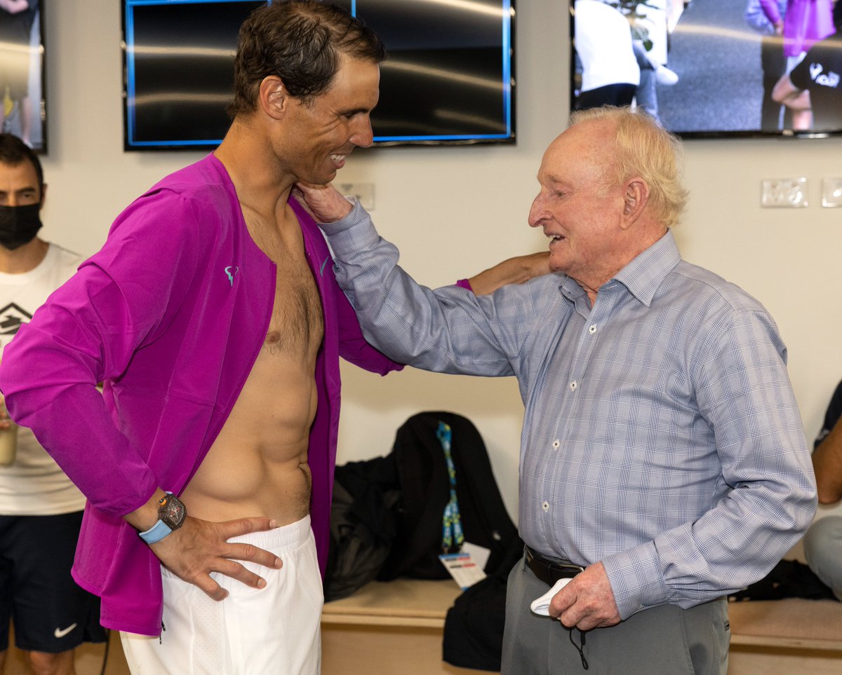 AustralianOpen's tweet photo. Respect from Rocket 🚀

#AusOpen • #AO2022 • @RafaelNadal https://t.co/mpafxT8DWm