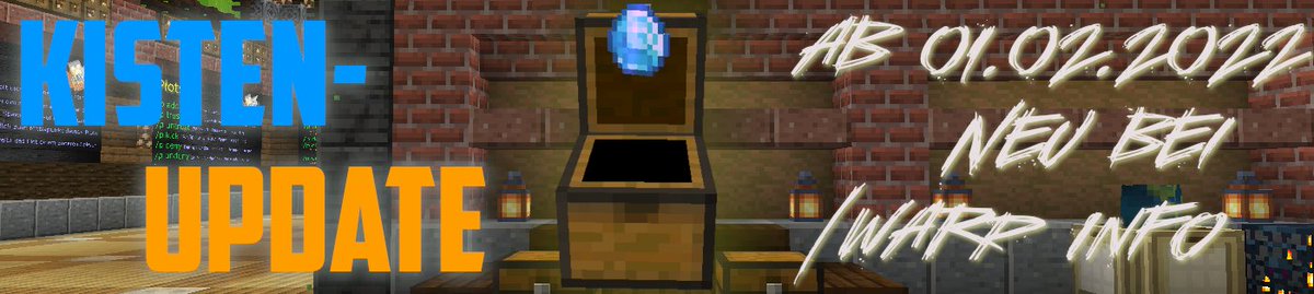 PlayersBuild's tweet photo. Am 01.02.2022 ist es wieder soweit.
Pünktlich zum Farmweltreset werden auch die Ingame-Kisten getauscht.
Diese sind dann neu bei /warp  Info zu finden.

Viel Spaß wünscht euch euer Team von
https://t.co/MWmXohsHv7

#Minecraft 
#playersbuild
#citybuild
#mojang
#community https://t.co/wkbc3HwRhN