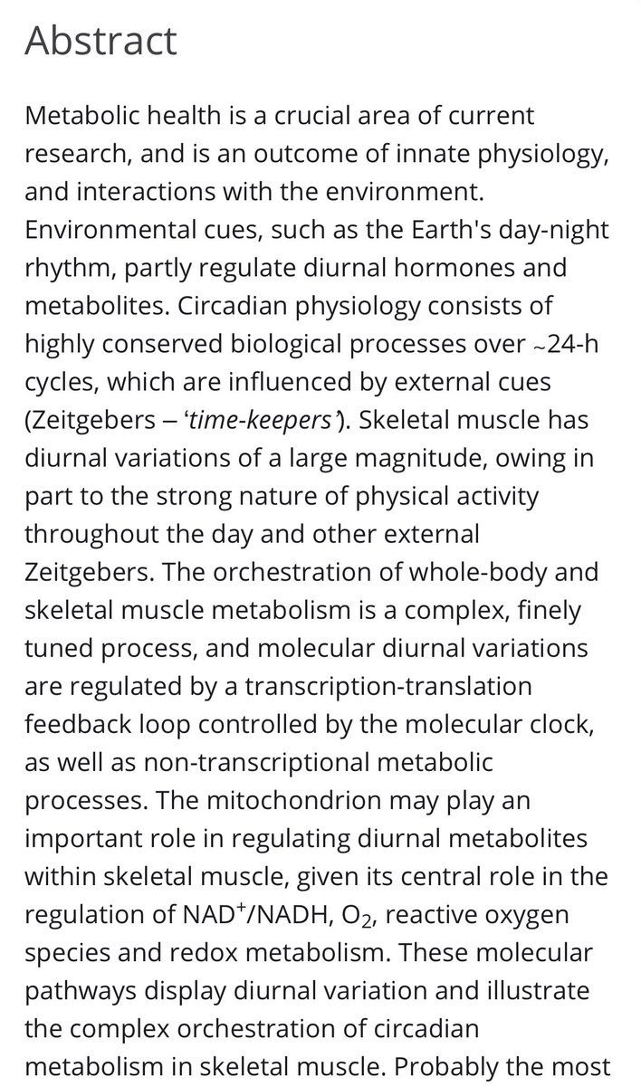 Zeitgebers of skeletal muscle and implications for metabolic health  https://physoc.onlinelibrary.wiley.com/doi/full/10.1113/JP280884