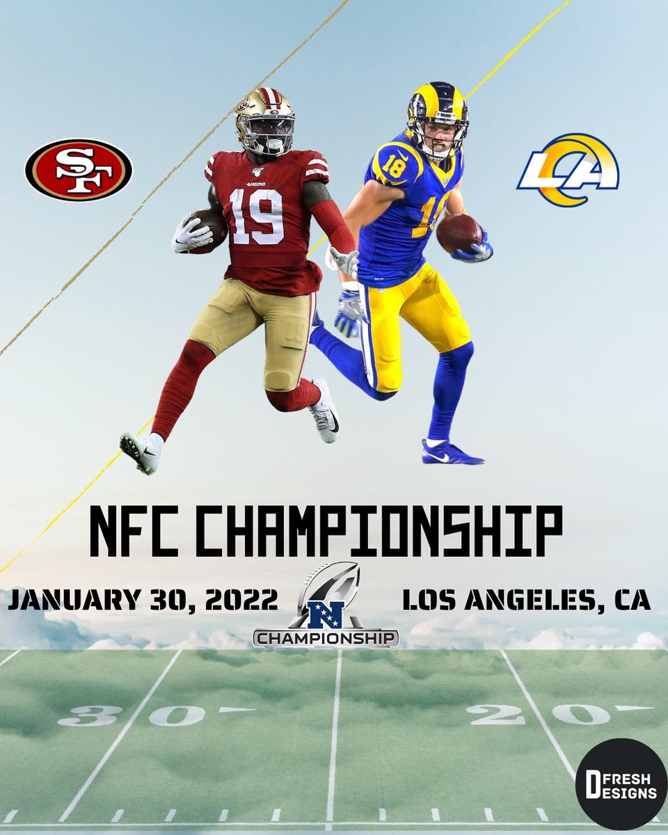 DFreshDesigns's tweet photo. It’s Championship Sunday! Who do you have advancing to the Super Bowl?!

#49ers #Rams #Bengals #Chiefs #NFL #AFC #NFC #FTTB #RuleTheJungle #ChiefsKingdom #RamsHouse https://t.co/WuapKjqz2Y