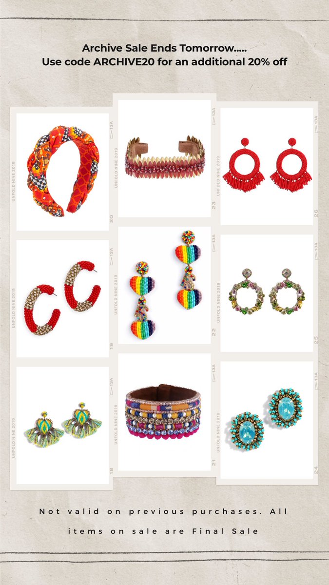 Archive Sale Ends Tomorrow.  Use code ARCHIVE20 #archivesale #sale