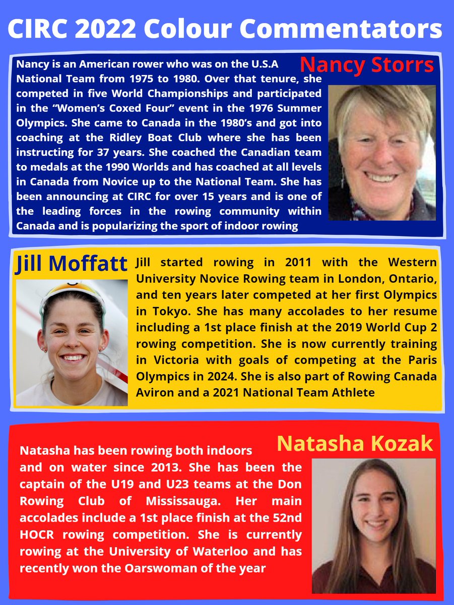 CIRCRaceControl's tweet image. Meet your colour commentators
#CIRCRace #cdnindoorrowing #indoorrowing #CIRC #CIRCRaceControl