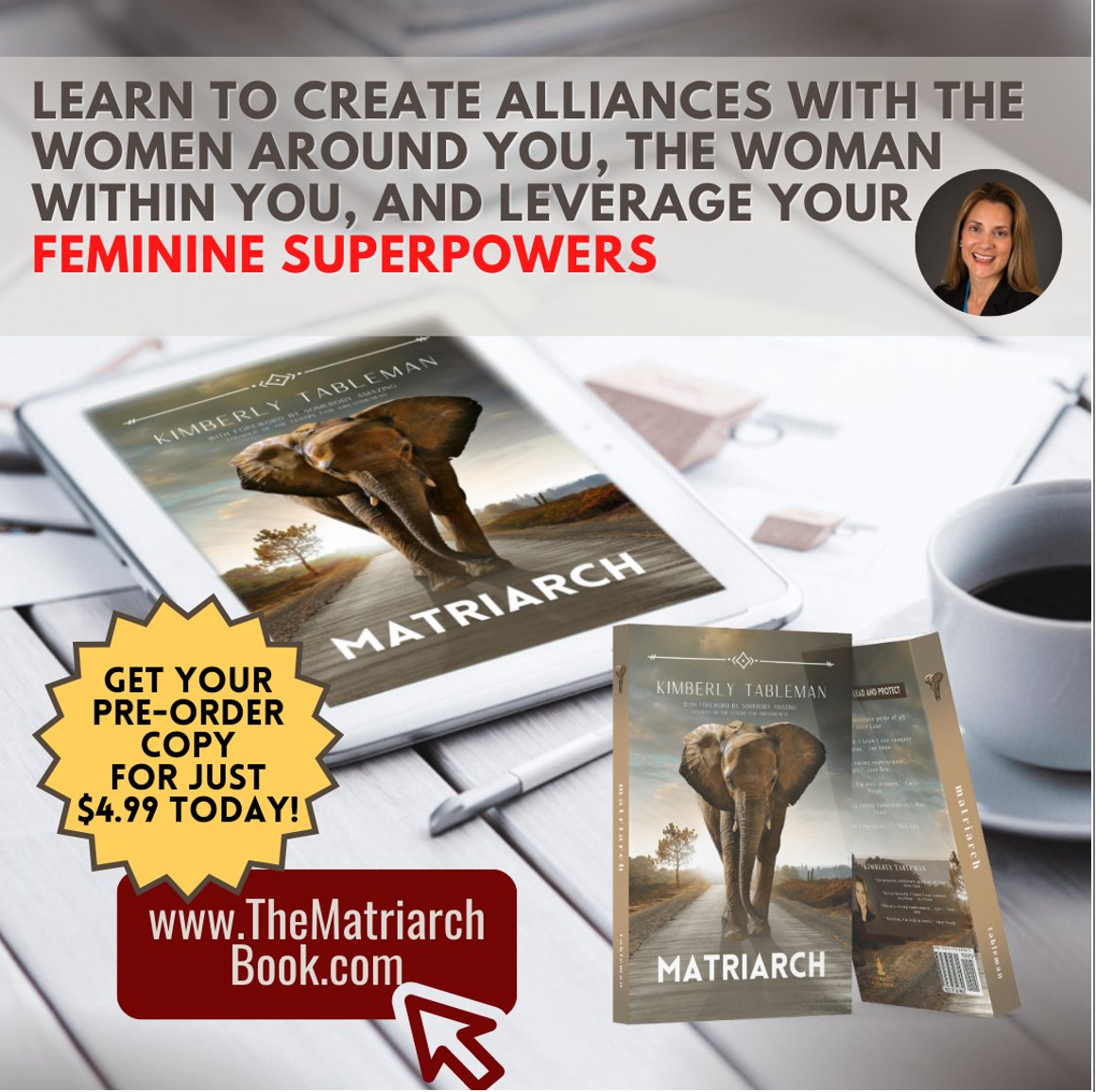 Do you want to learn how to leverage your feminine superpowers? If so, make sure to check out my book "Matriarch" which is available for pre-order TODAY for only $4.99! #YinLeadership #femininity #womenwholead #readersareleaders #leanin thematriarchbook.com/preorder