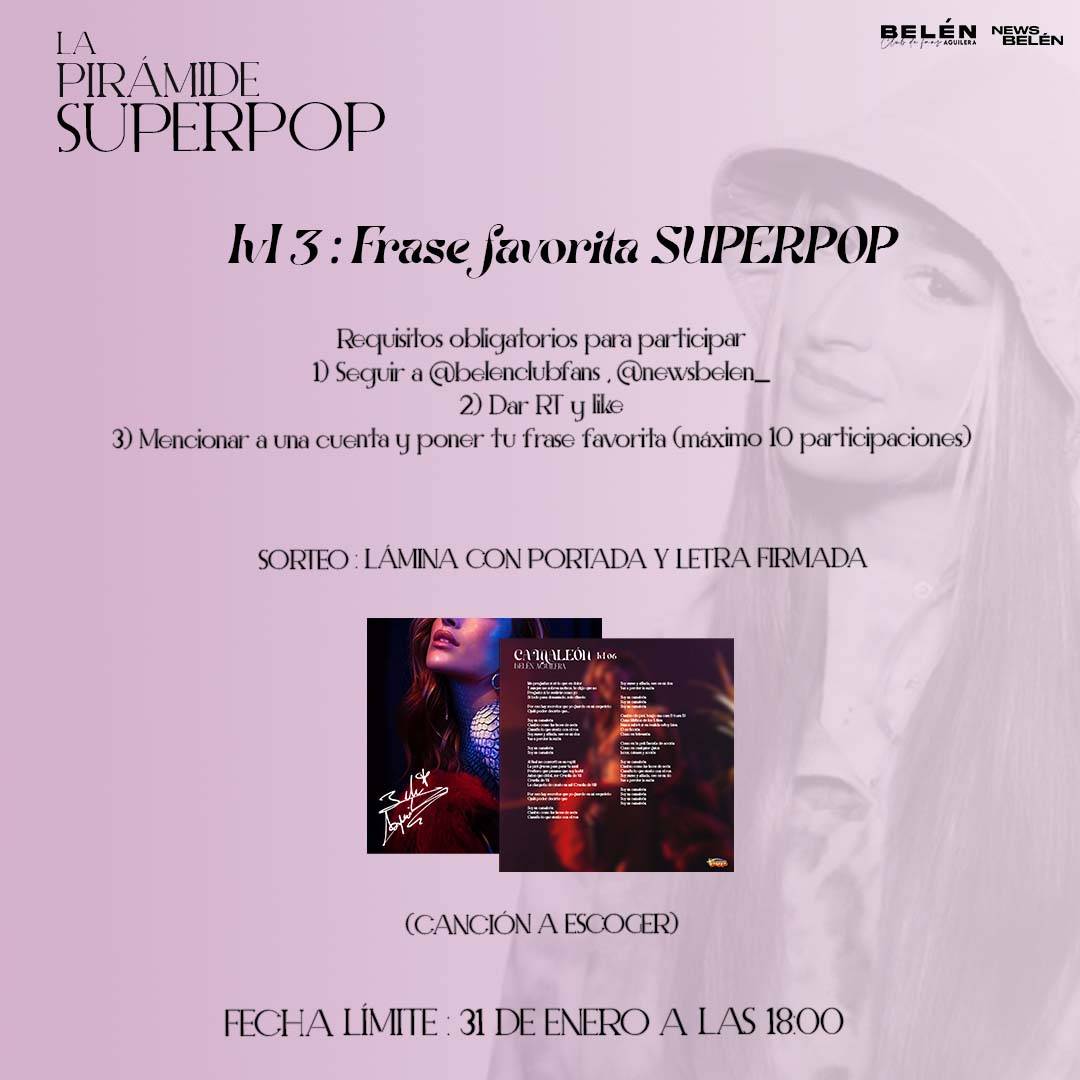 belenclubfans's tweet photo. ☁️LVL 3 : Frase Favorita☁️

1) Seguir a @belenclubfans, @newsbelen_
2) Dar RT y Like
3) Mencionar a una cuenta y poner tu frase favorita (MÁXIMO 10 MENCIONES)

🚨 En Instagram sorteamos dos más

🏆: 2 LAMINAS FIRMADAS (A ELEGIR)

🗓FIN: 31/01 a las 18:00 https://t.co/RfPoCSYzP6