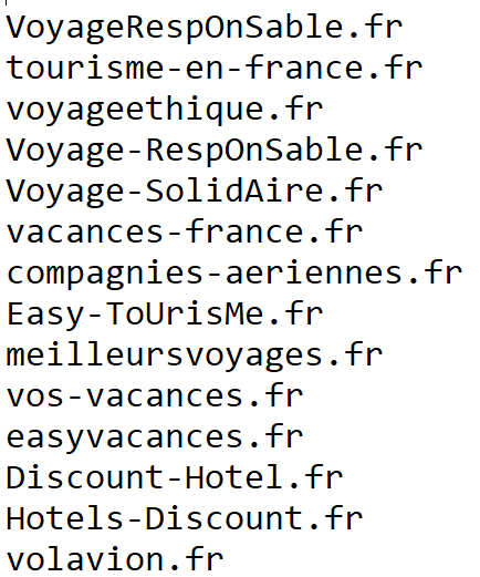 onlinestratfr's tweet photo. Easyvoyage laisse expirer une flopée de domaines sympas, détenus depuis plus de 15 ans.
Vous pouvez les ré-enregistrer pour vos PBN ou autres usages, ils sont tous disponibles à l'heure où ce tweet est publié. https://t.co/jf0Sdj6TRh