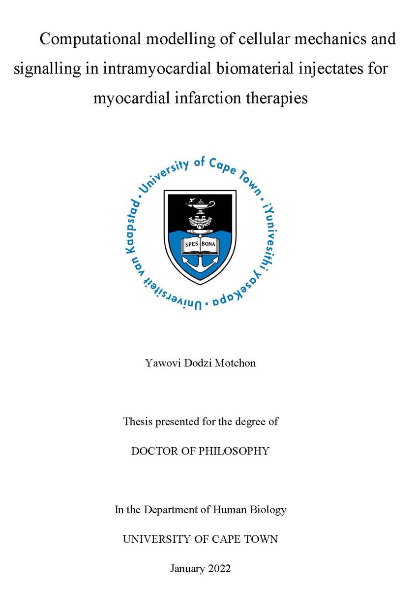 mechanobiol_uct's tweet photo. Congratulations to Dodzi Motchon for submitting his PhD thesis. We'll done and a great achievement! Now on to paper writing. Consider Dodzi and DM if you look for an excellent #interdisciplinary #postdoc with extensive experience in #computional #modelling! https://t.co/bcTRtJ92ym