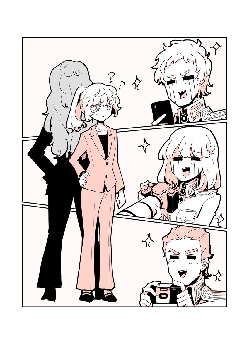 文面ままにスーツチャフを涙を流しながら撮影する部下を描きました https://t.co/qvOLLHKFJN 