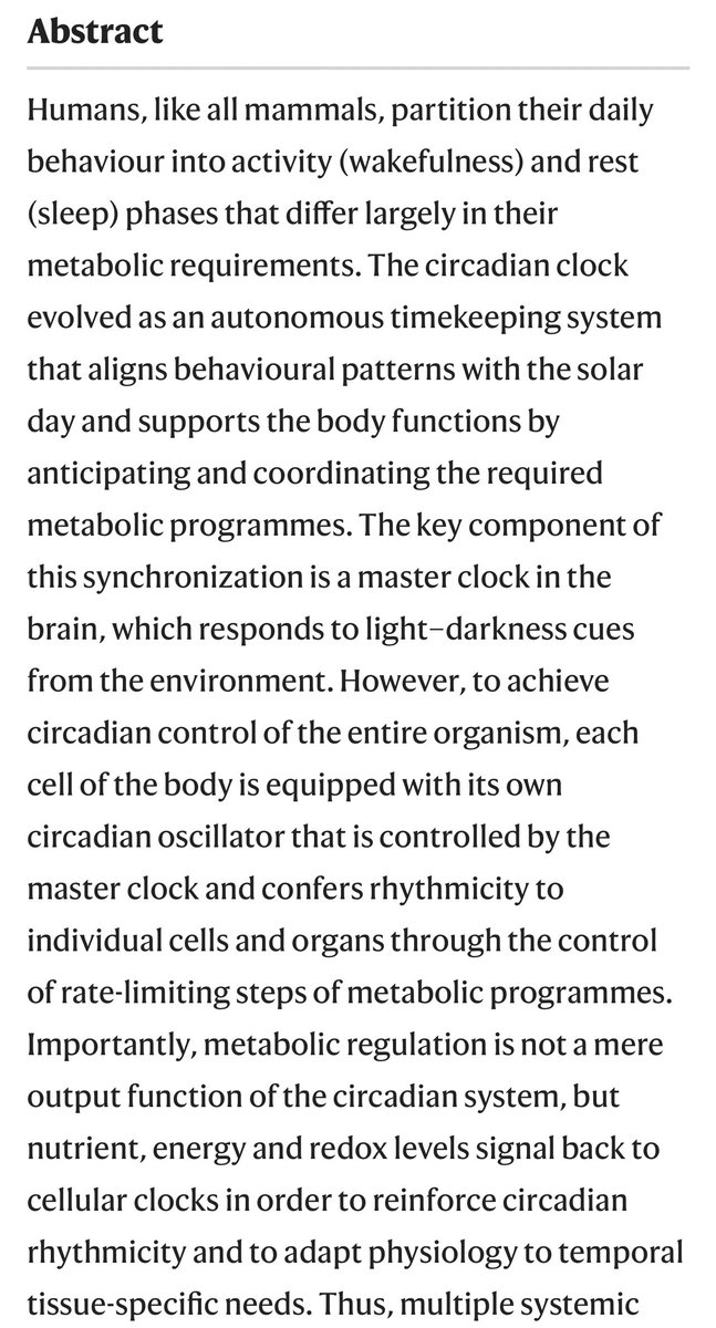 Crosstalk between metabolism and circadian clocks  https://www.nature.com/articles/s41580-018-0096-9?WT.feed_name=subjects_cell-biologyFull link to study:  https://sci-hub.se/downloads/2019-01-18//5e/10.1038@s41580-018-0096-9.pdf