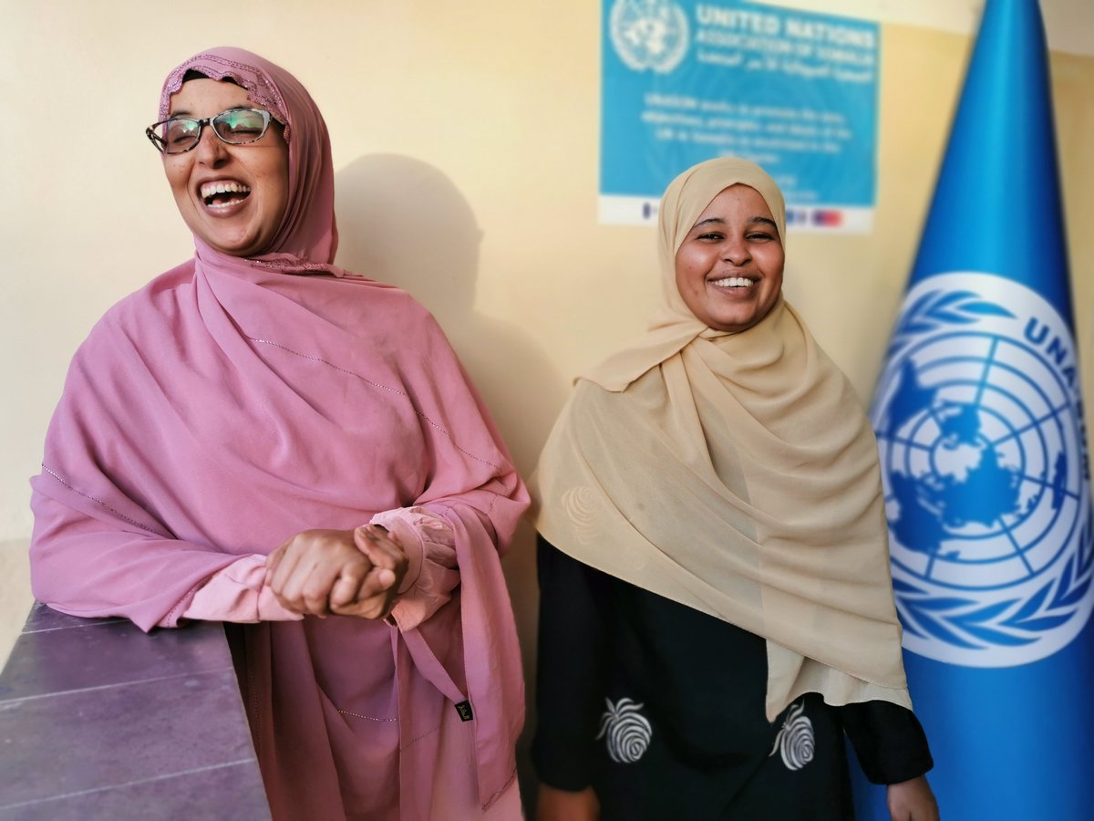 UNASOMALIA's tweet photo. We are delighted to welcome Iftin and Naima back to be recognized for their achievements over the last year. It's tough not to giggle when one imagines a bright future ahead of them.😄 https://t.co/eLSeDSF7ry