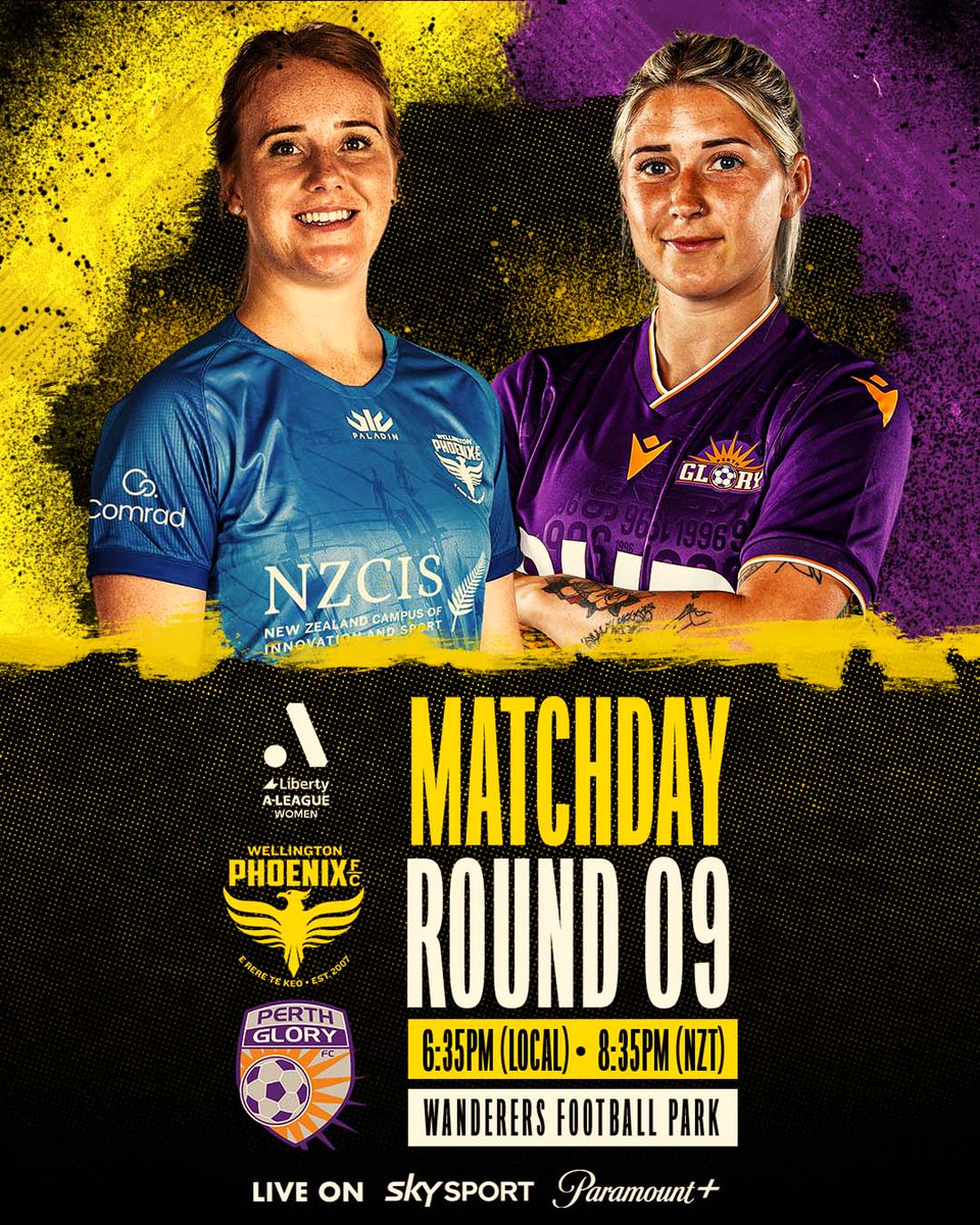 WgtnPhoenixFC's tweet photo. MATCH DAY | We take on Perth Glory tonight in Round Nine of the A-League Women Competition! 🤩🤩🤩

Match Details: 

🆚 Perth Glory 
🏟 Wanderers Football Park, Sydney
⏰ 6:35pm (AEDT) 8:35pm (NZT) 
📺 Sky Sport NZ / Paramount+ Australia

#COYN! 🔥

💛🖤 https://t.co/D25ZAX5oMQ