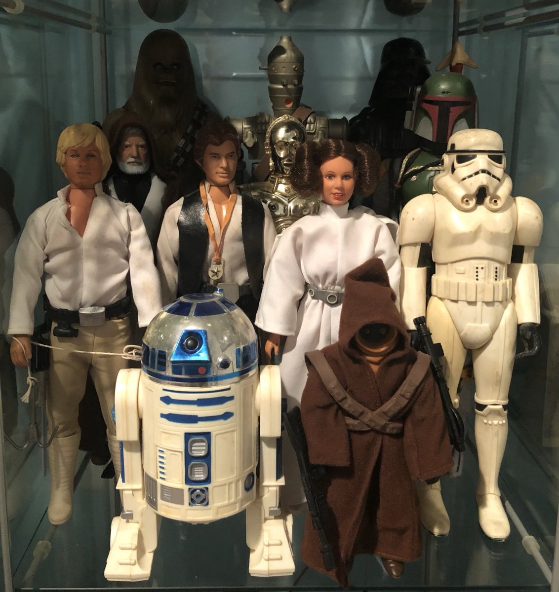Finally got the gang all together for a group pic. Shame I didn’t save the boxes back then. #starwars #kenner #vintagestarwars