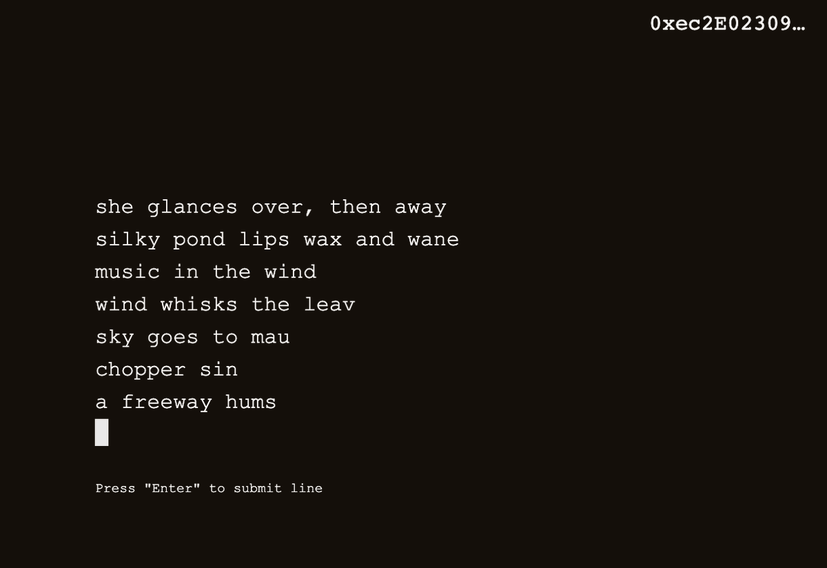stitesclay's tweet photo. working on my collaborative poetry Dapp today... #dapp #poetryapp #poetech #webpoem https://t.co/fY0pXO9aI3