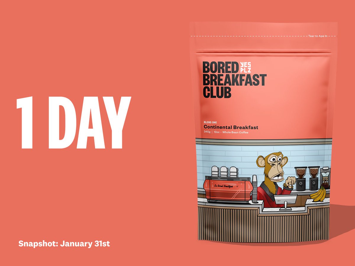 BoredBreakfast's tweet photo. Tomorrow is the day. Coffee snapshot for Blend One. To receive the first-ever Web3 Coffee Shipment, you'll need to be holding a Bored Breakfast NFT tomorrow. #CountdowntoCoffee #CoffeeandNFTs

🔥☕️  Join us now and enjoy Blend One. 
https://t.co/eDzLs1wKWg https://t.co/g5XEh7vGLU