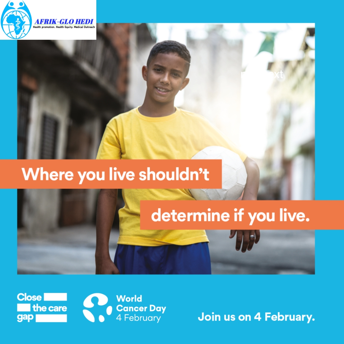 We can close the cancer gap!

 Join us on Friday,  4 February, 2022 to  advocate #healthequity to #closethecancergap.