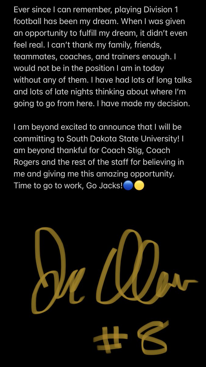 joeollman42's tweet photo. Committed! #GoJacks @GoJacksFB @SDSURogers3 https://t.co/oVnCV5ysZU