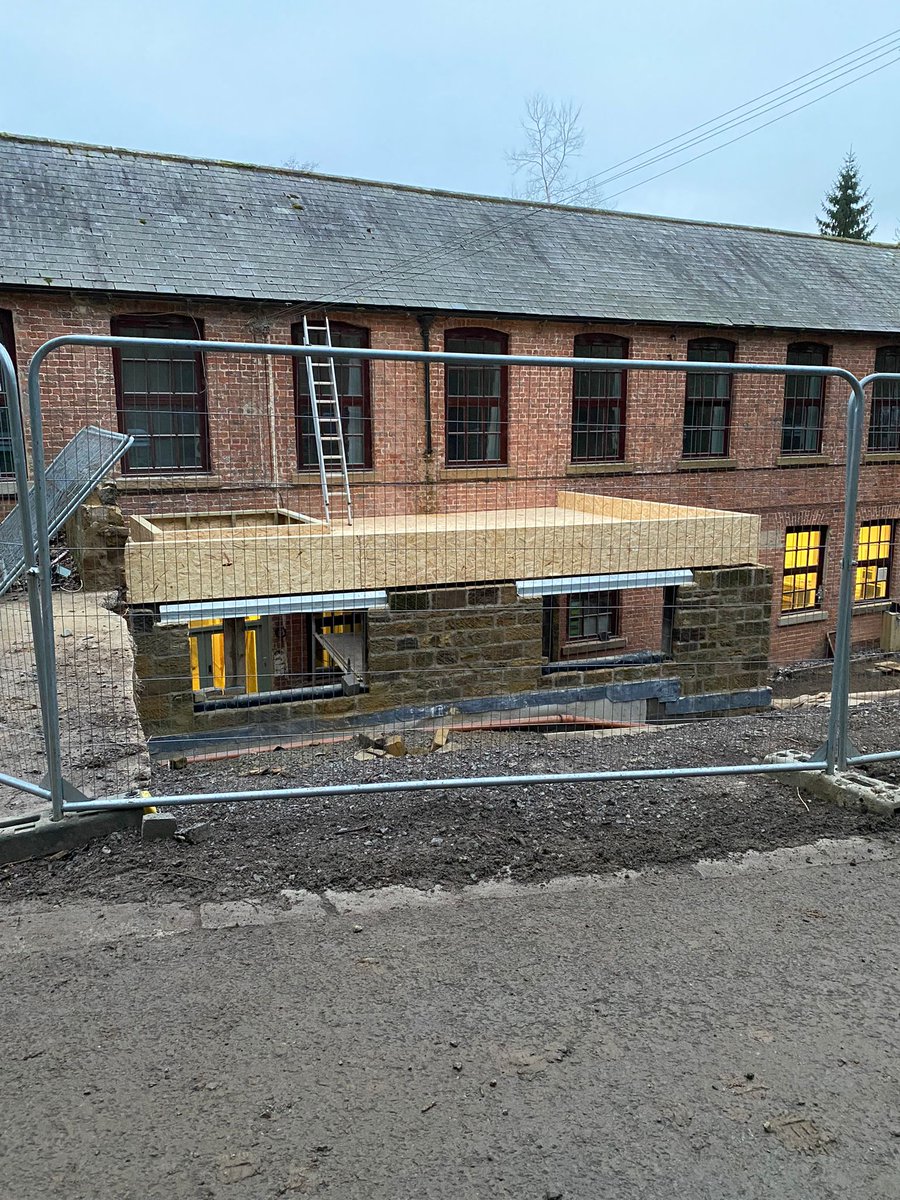 CoteGhyll's tweet photo. Progress down at the Mill.  Our grand new entrance is really starting to take shape now, we even have a roof... Well almost 😀

#Mill #renovations #winterwork #convertedmill https://t.co/dKku5f6hqa