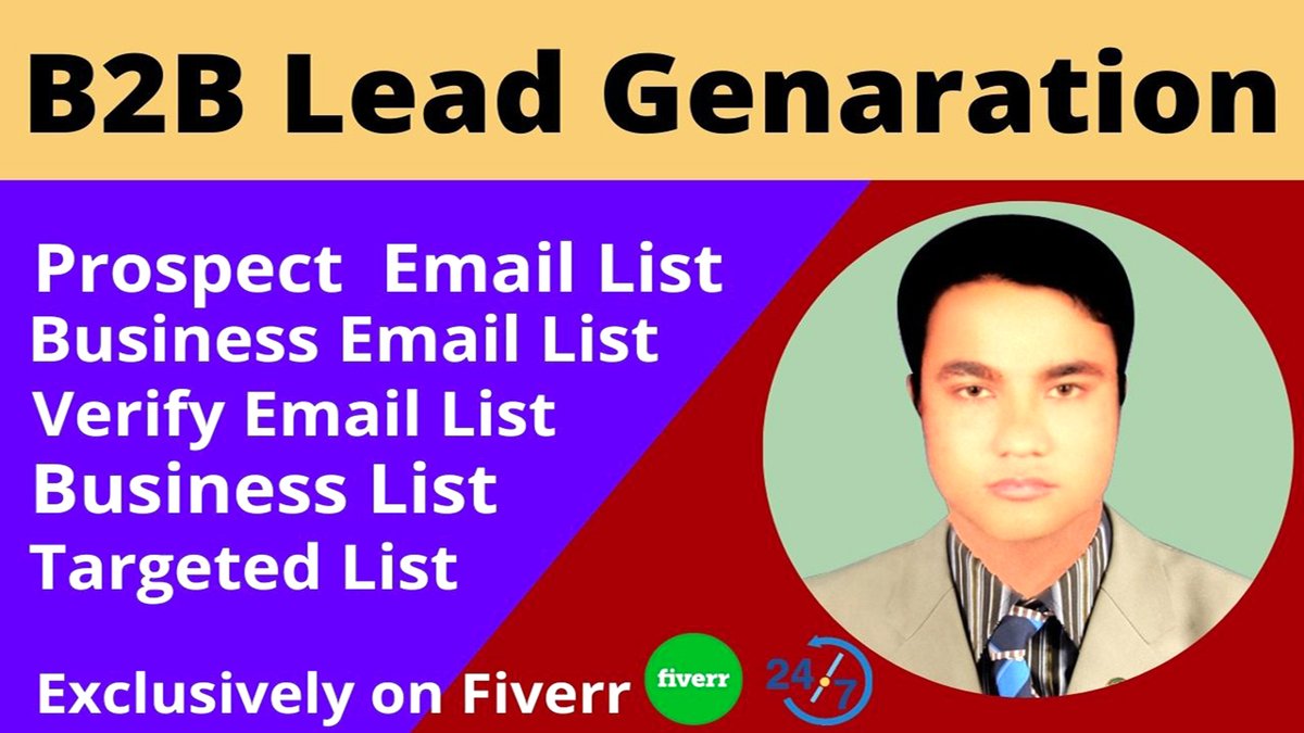 i will do b2b lead generation, email list, and LinkedIn research
#leadgeneration #b2b