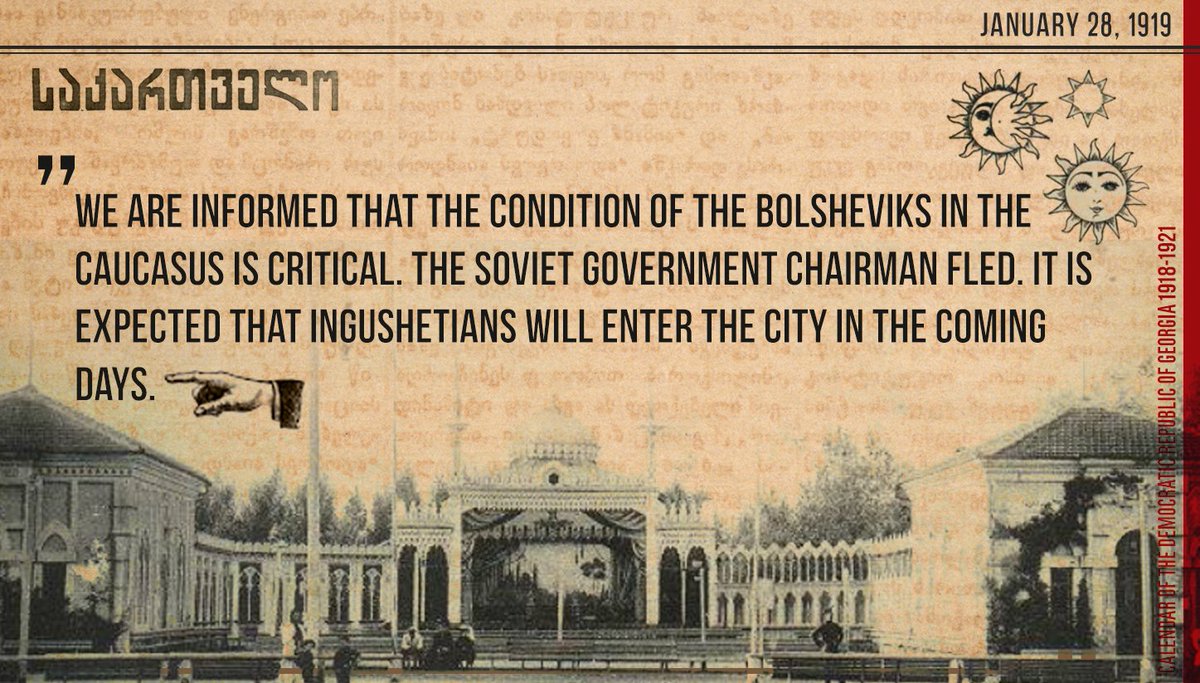 Calendarof1918's tweet photo. 28.01.1919: News of North Caucasus developments reached Tbilisi: https://t.co/0Rw2OJD1I6