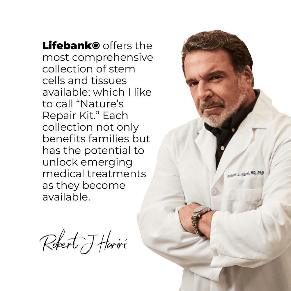 Lifebankusa's tweet photo. Our founder, Dr. Robert J. Hariri, is a trailblazer when it comes to stem cell banking. Lifebank's cutting-edge processes are one of the many reasons why we're a great option for your family. #WhyLifebank #StemCellTechnology #StemCellCollection https://t.co/qs12j6IS0q