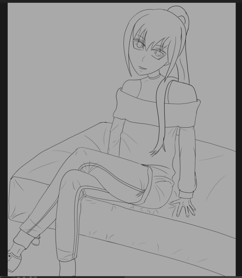 SunaoDraws's tweet photo. I'm not dead! I just haven't been doing drawing exercises or much drawing at all. Stressful days and a writing hobby makes other hobbies jump sometimes. What? It's the video games? N-nooo...

But here's my WIP Original Character~ Tried out some clothes wrinkle stuff! https://t.co/FKjrRXSFb9