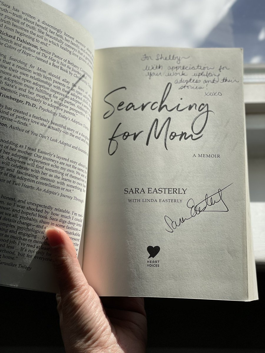Thank you <a href="/saraeasterly/">Sara Easterly</a> for writing such a beautiful and touching adoptee memoir #searchingformom