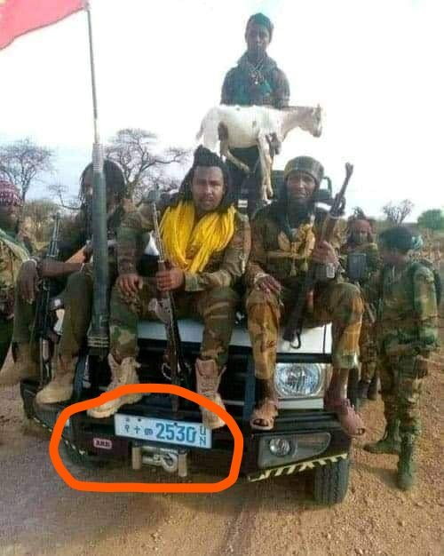 Achamyeleh1986's tweet photo. The attached photo shows that the OLF, the armed wing of the OLF, is using @UN's vehicles to brutally massacre innocent Amhara men, women, &amp; children of all ages in Wollega, ETH. @nimaelbagir, do you think that this bears all the hallmarks of War crimes as defined by the @UN? https://t.co/hSLWi1gXDR