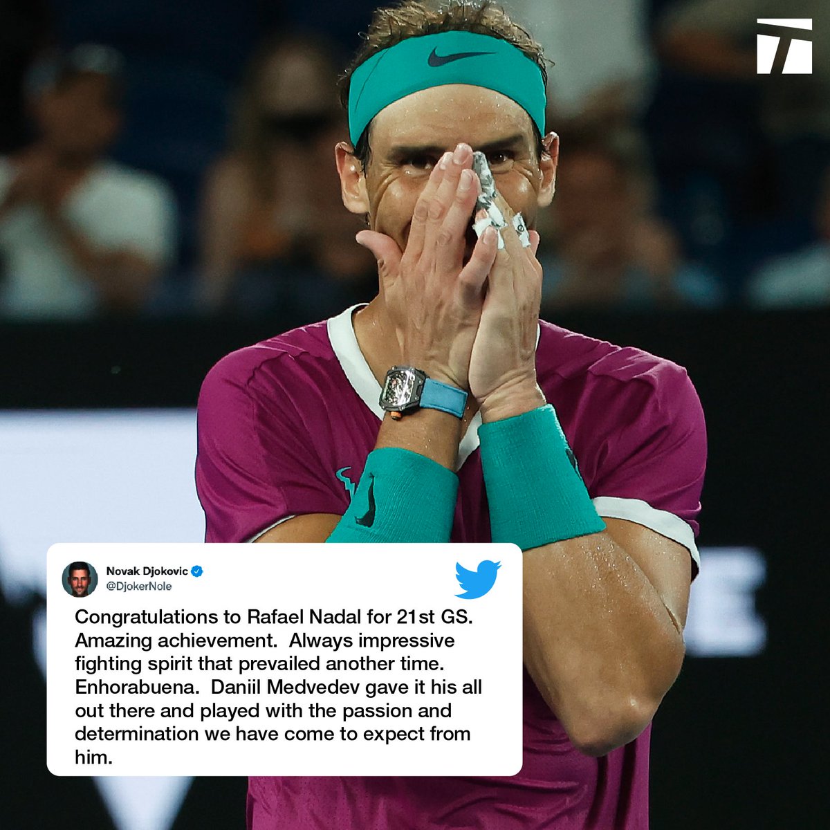 TennisChannel's tweet photo. ¡ERES GRANDE RAFA! 🇪🇸

#AusOpen https://t.co/kH7E8dt2aZ