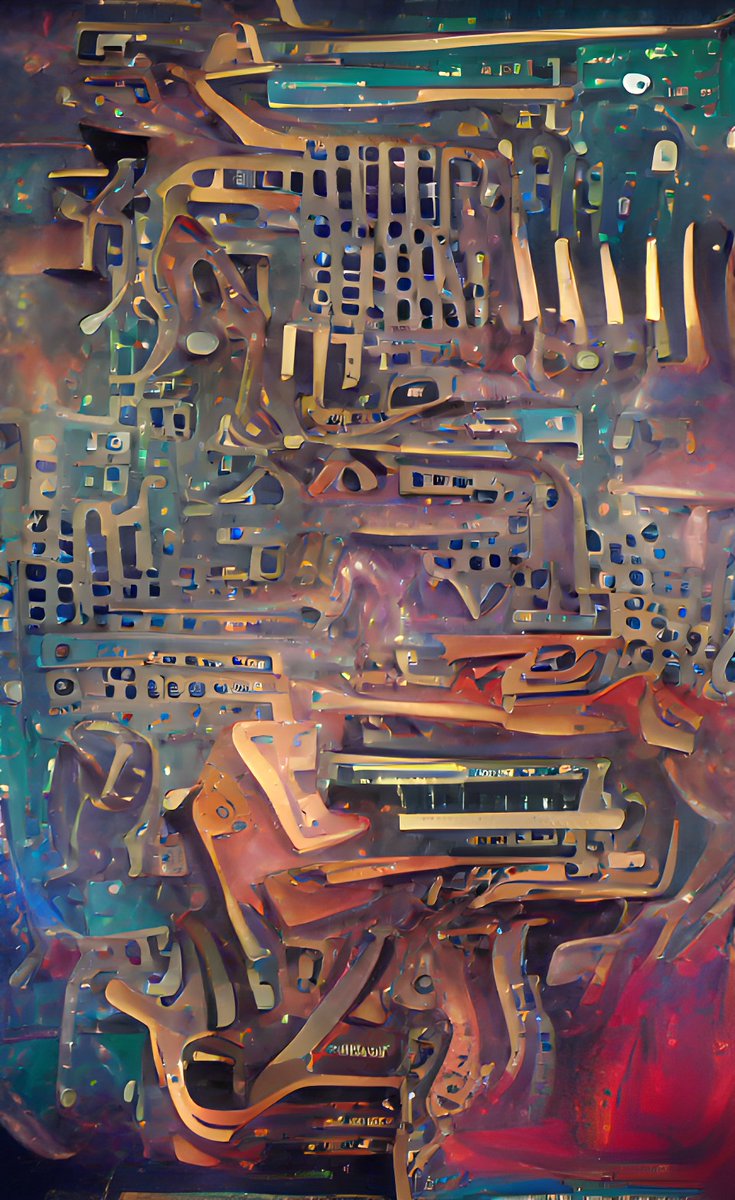 Been messing around with a lot of generative and procedural stuff. Some ai and some code. These are all of the ai variety - made using Wombo Dream. It's free online and in app form. Well worth a play.