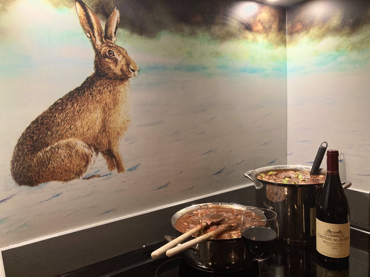 _Duncan_Thomas's tweet photo. Day 2 prep sorted, venison stew for x28 strapping lads and lasses, to be served in disproportionately massive Yorkshire Puddings….. #beatersday https://t.co/xkPeopWrba