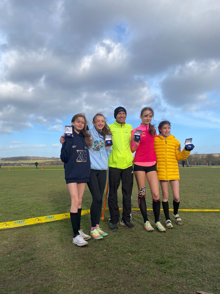 Photos or our medal winners from the #NorthernXCChamps U13G gold individual for Grace Igoe and team silver, U15G individual silver for Lillia Harris and bronze for Issy Waugh &amp; team gold &amp; U17G team silver 👏🏻👏🏻
