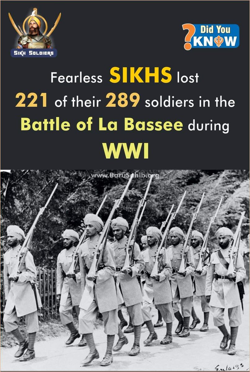 khalsa2016's tweet photo. #SikhsInArmy #SikhSoldiers #BlessedtobeSikh
Fearless SIKHS lost 221 of their 289 soldiers in the Battle of La Bassee
During the WWI battle, the 47th Sikhs were part of a coordinated attack on the German fortifications. 
Share &amp; Spread to salute the heroism and gallantry of #Sikh https://t.co/CmD5kvRKGD