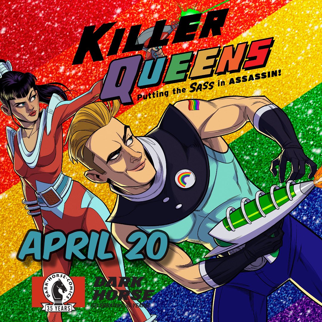 The release date for the KILLER QUEENS trade has been moved to APRIL 20. Plenty of time to preorder your copy of the GLAAD-nominated &amp; REMMI-winning queer space hijinks! 🌈🚀

tfaw.com/3007742-killer…