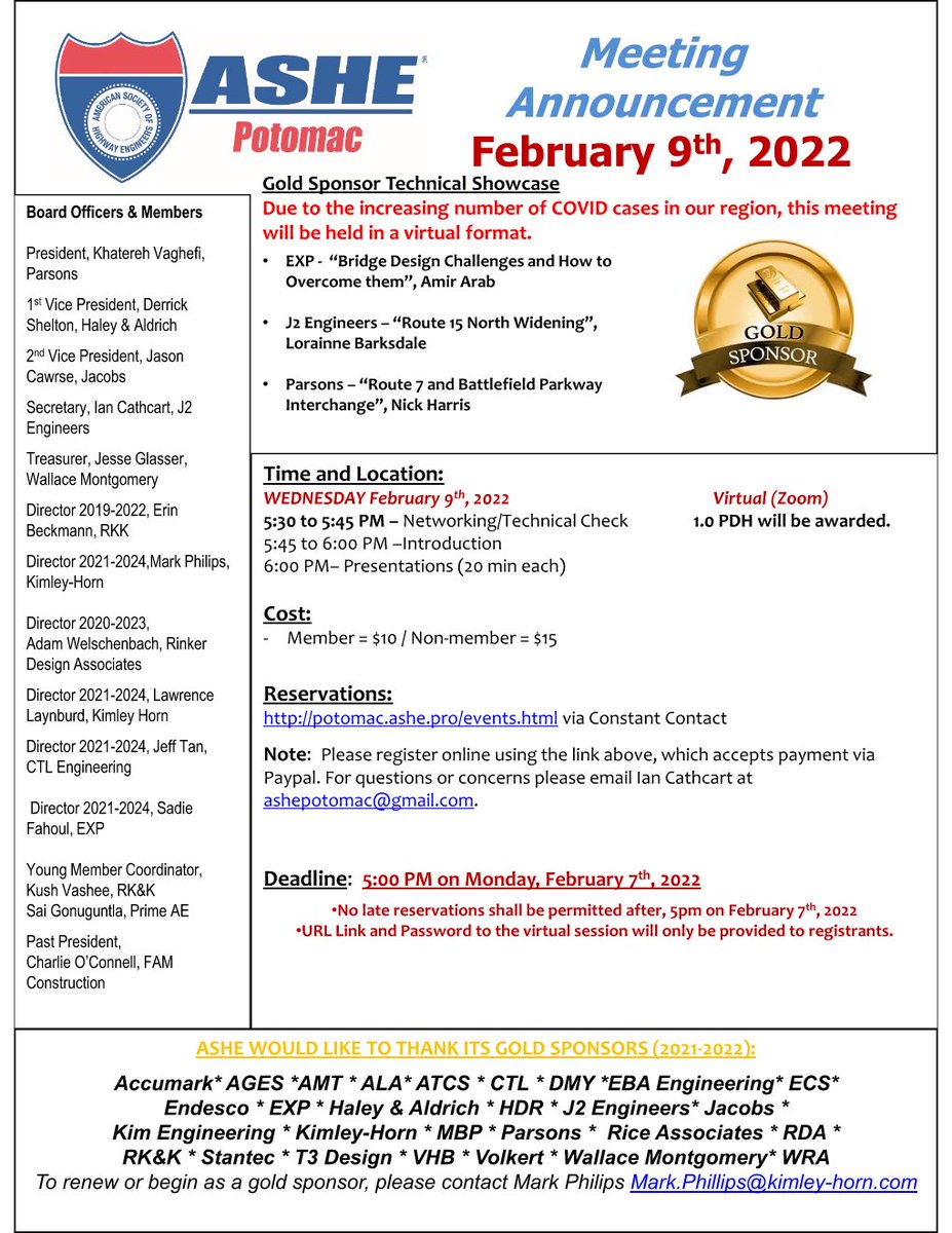 ASHE_Potomac's tweet photo. We look forward to our gold sponsorship showcase on February 9th. RSVP at https://t.co/6GCsylIuBU https://t.co/8kuXCttwVQ