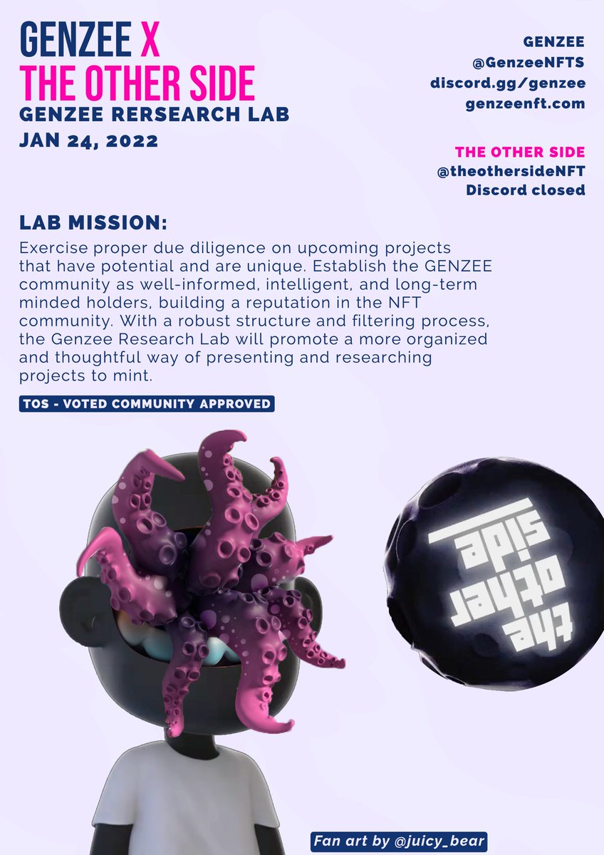 DeGenzees's tweet image. .@GenzeeResearch team would like to thank @theothersideNFT for giving @GenzeeNFTs community members 50 Discord Invite links to kick off our first project research!