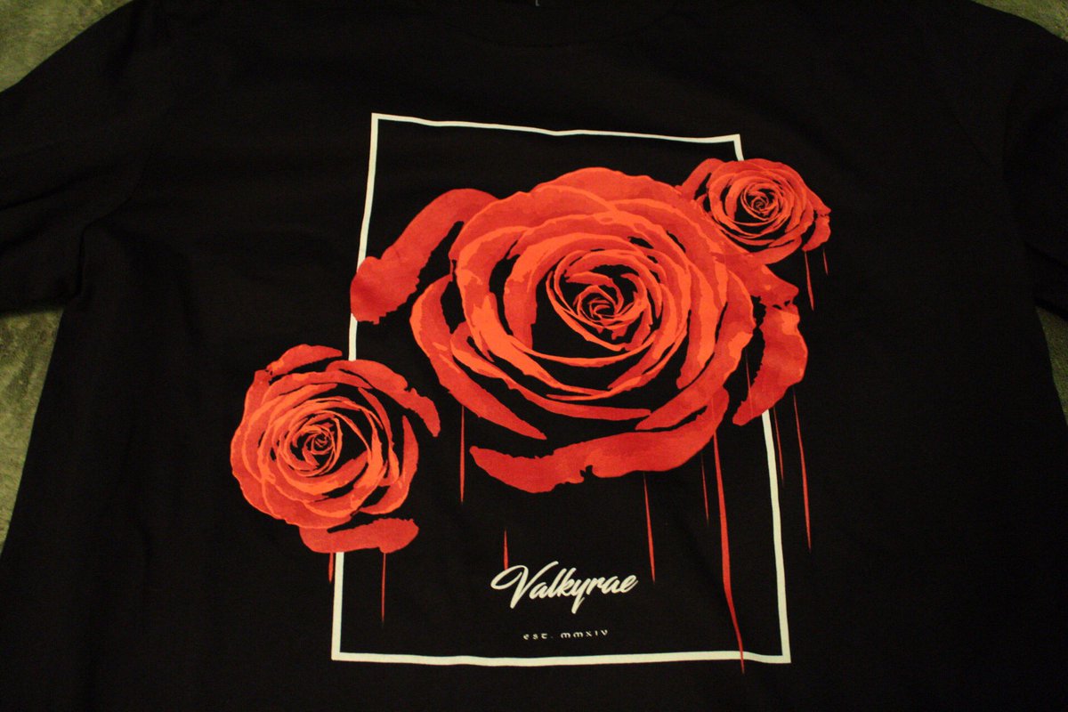 NickKienholz's tweet photo. @Valkyrae Still rocking the Merch! The rose shirt is my favorite! 😍 https://t.co/zqFHwJ64lB