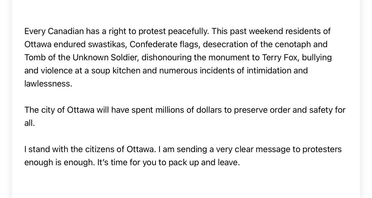 Premier <a href="/fordnation/">Doug Ford</a> the sun has gone down on day 3 of the protest. We still haven’t heard from you. I took the liberty of preparing a statement. Took me about 15 minutes. It’s yours to use if you want to use it. 

Ottawa is waiting.