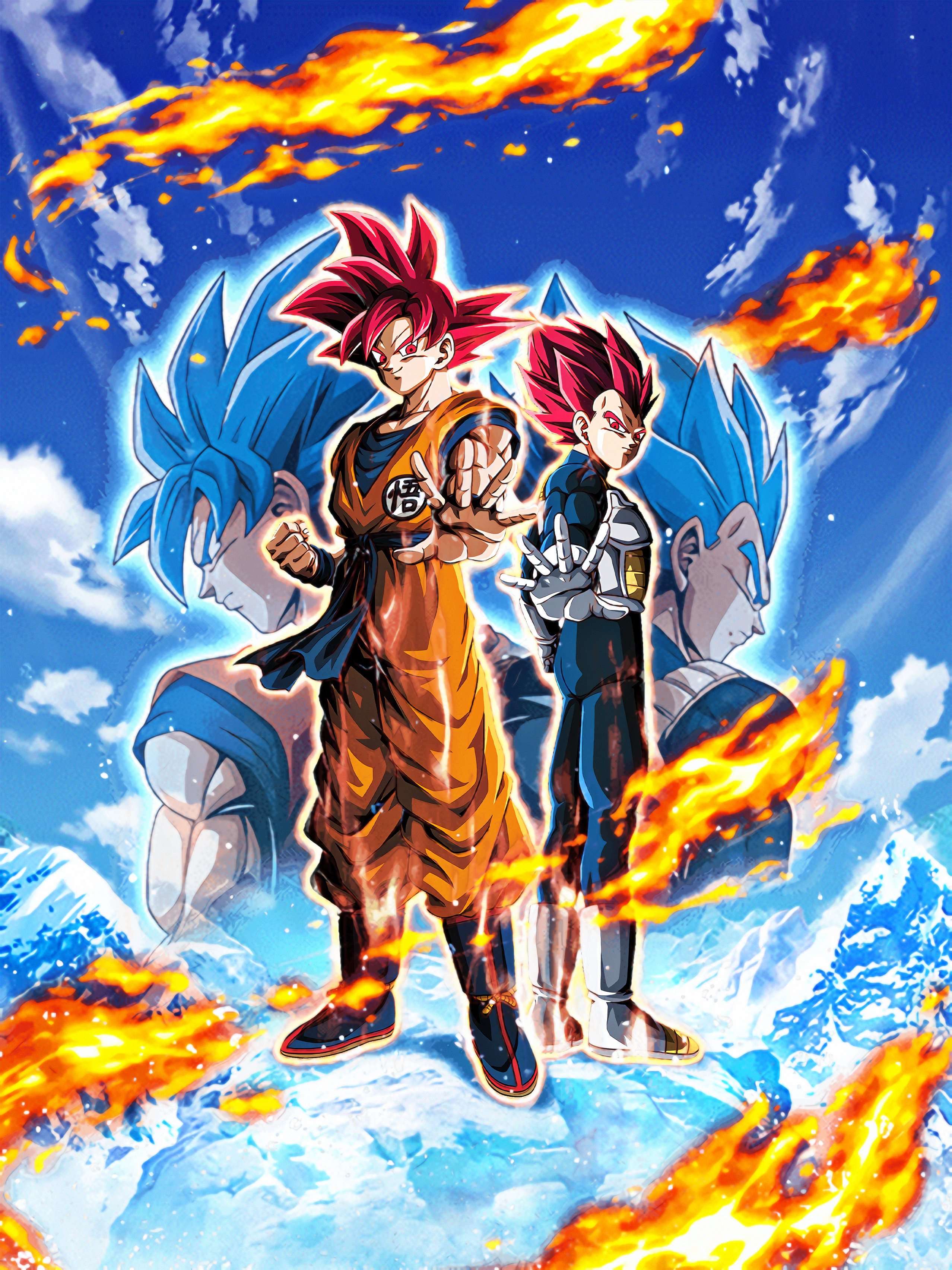 Goku (Super Saiyan God + Blue) / DBS: Broly Minecraft Skin