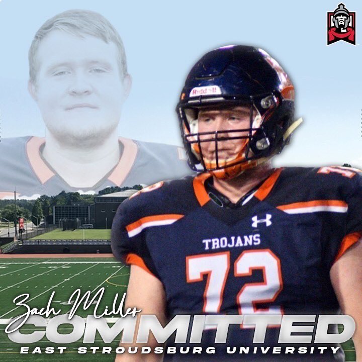 ZachMille_r's tweet photo. Blessed to announce my commitment to continue my academic and athletic career at East Stroudsburg University! I would like to thank my family, friends, coaches, and community for getting me here! #BloodRunsThick  #next4 ❤️🖤🛡🗡 https://t.co/7nz3VUZGGT