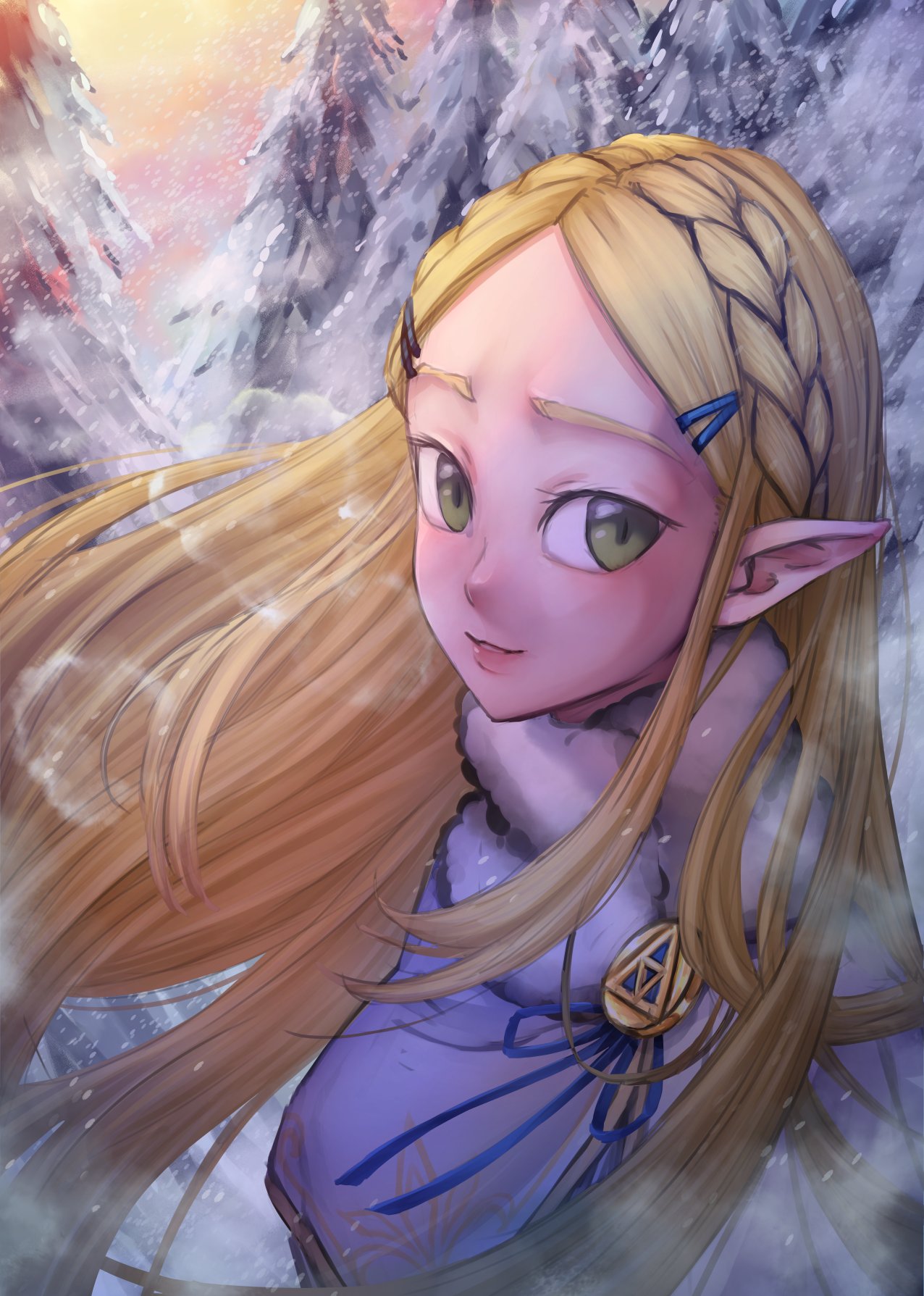 Arhdian Here S Today S Speed Doodle Result Princess Zelda In Her Winter Outfit I Sadly Failed At Her Pretty Outfit But I Like The How The Trees Turned Out Uwu Botw Zeldafanart