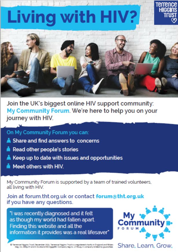 MyCommunity_THT's tweet image. This week 
#mycommunityforum we’ve been sharing about members experiences of joining study trials for treatment, when tested for COVID, The #HIVHour radio interview with Mel &amp;amp; Jordon, AIDS Quilt, the Lost Boys book and much more, join us...Mel is on live chat now
#aidsquiltuk
