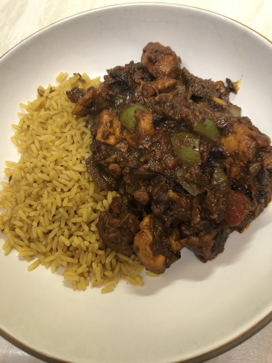 A twist on <a href="/NishaKatona/">Nisha Katona</a>’s Lamb Jalfrazi. Made with Chicken rather than Lamb and simmer time reduced to 40 minutes. Thank you Nisha, it was wonderful. <a href="/Mowglistfood/">Mowgli Street Food (Nisha Katona)</a> <a href="/thismorning/">This Morning</a>