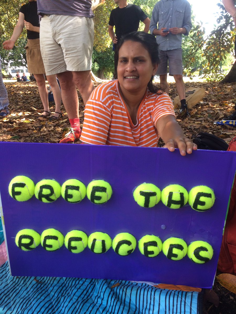 racvictoria's tweet photo. A change is needed. Change in policy, change in law, and a huge, huge apology for all the harm done to refugees through arbitrary and indefinite detention, denial of permanent protection, and being used as political footballs.
#FreeTheRefugees
#ReturnToHumanity
#AusOpen https://t.co/YU6se6bbzL