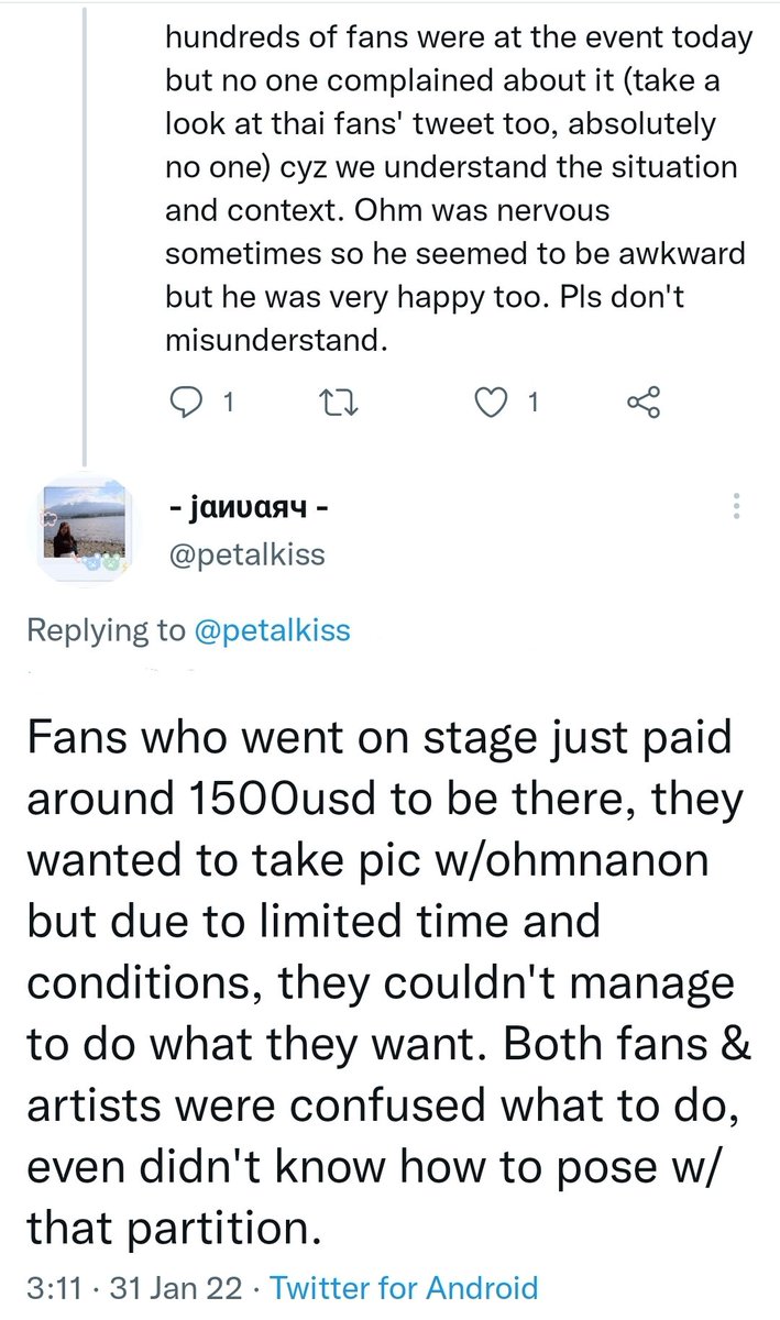 petalkiss's tweet photo. This will be my last time talking about the issue. After this, it's all your choice and decision. I posted all the vids(+translation) without thinking about any dramas, just wanted to share cute moments of the artists. Pls don't ask me about this anymore. This was my last straw. https://t.co/JKlmKkvcyL