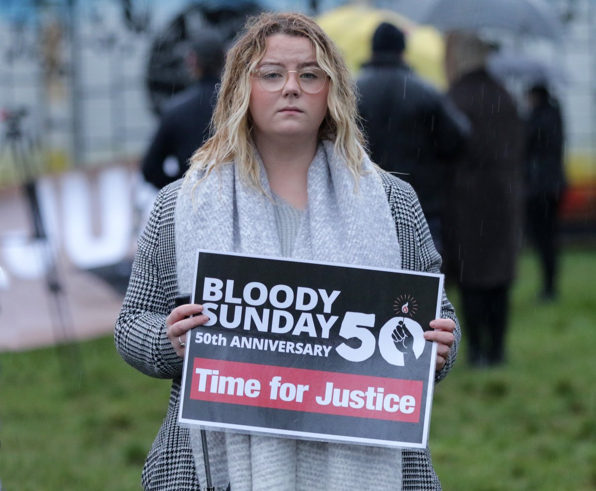 ATownNews's tweet photo. A vigil took place today at Groves-O’Reilly Corner - old barracks site - to mark 50th anniversary of Bloody Sunday. Addressing gathering, Mark Thompson of @RelsForJustice said British attempts to introduce an amnesty for its troops &amp; agents guilty of murder would not succeed. https://t.co/G1wXQrIYAJ