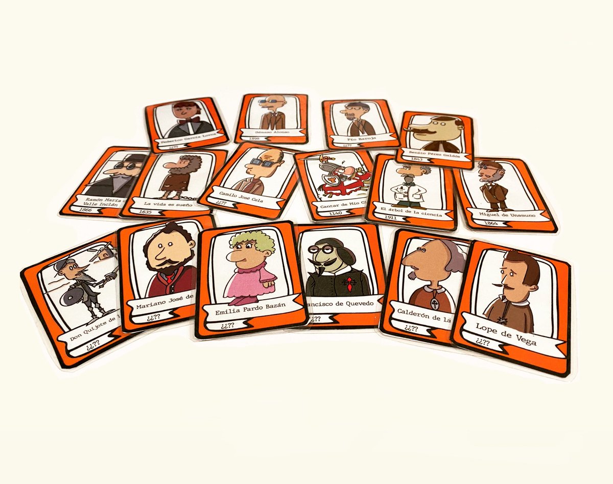 Primeras cartas completas del #timelinedelahistoriadelaliteraturaespañola dibujada por mi alumnado… 😍😍😍 Lope, Unamuno, Quevedo, Bazán, Cela y muchos más…
