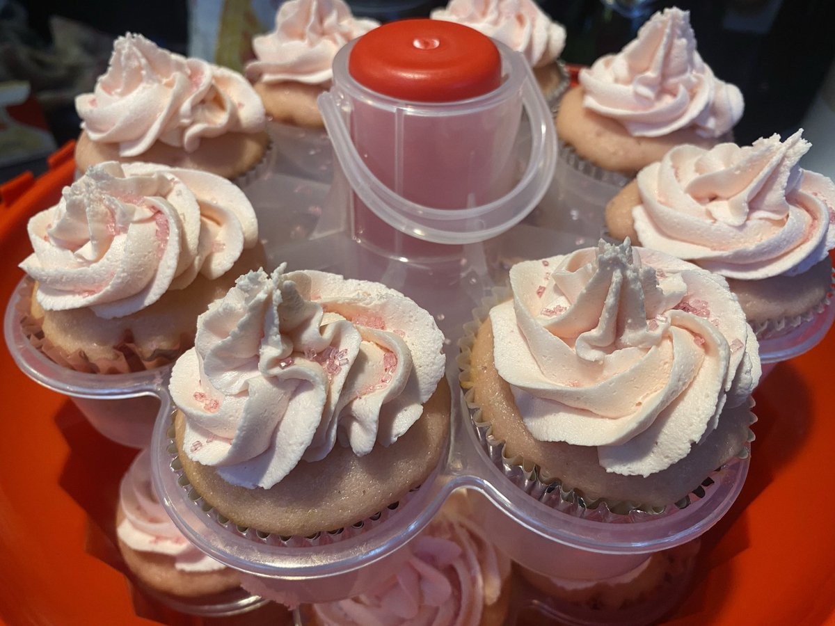 I am a very sporadic Tweeter, because some days the German baker in me says “Must! Make! Pink champagne cupcakes! and, well….priorities.
