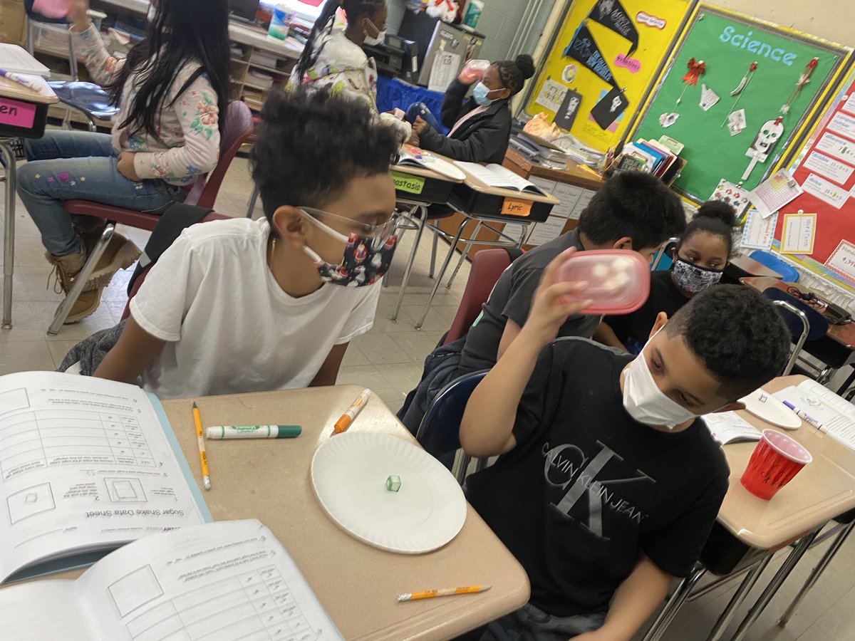Continuing to learn and explore with Mystery Science lesson 3 of weathering and erosion “Will a mountain Last Forever”. Ss shook and shook their sugar cube “rocks” to mimic how land changes over time. Lots of fun with this one! @MLKAYonkers @DrS_Hattar @YonkersSchools